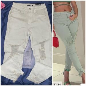 NWT Fashion Nova High Rise Ripped Fray Hem Super Skinny Jeans